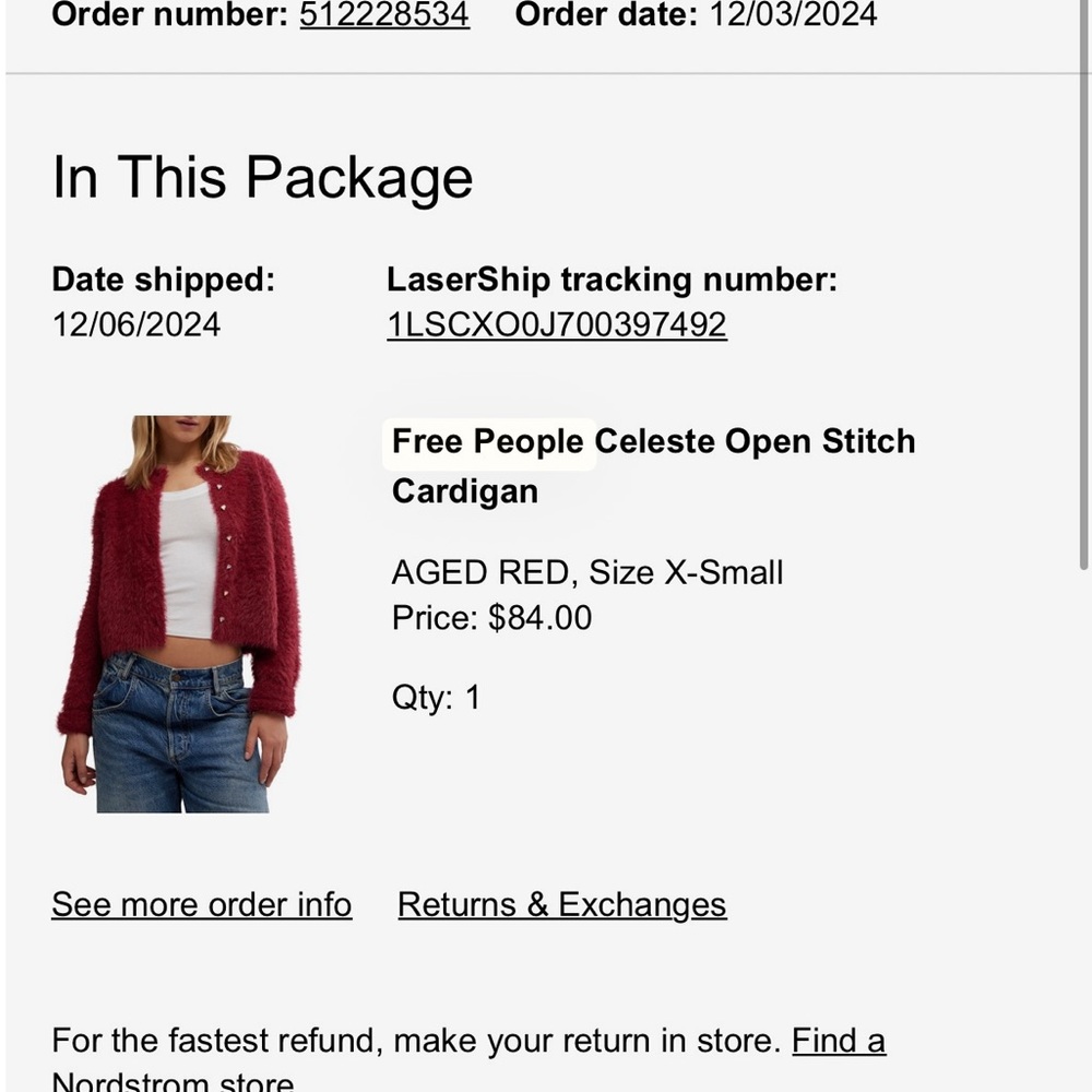 Free People Aged Red Open Stitch Cardigan - Chunky Button Front